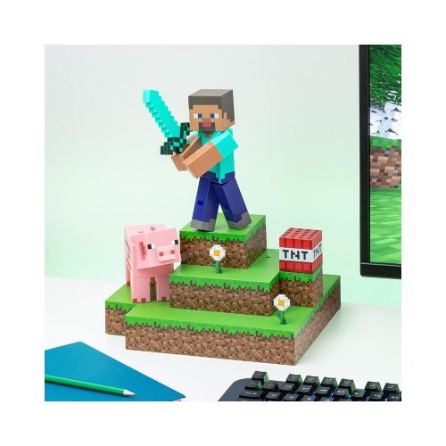 Minecraft Steve Diorama Lámpa (magasság: 30 cm)