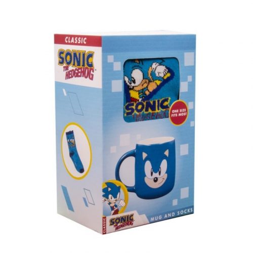 SONIC THE HEDGEHOG MUG és SOCKS AJÁNDÉK KÉSZLET